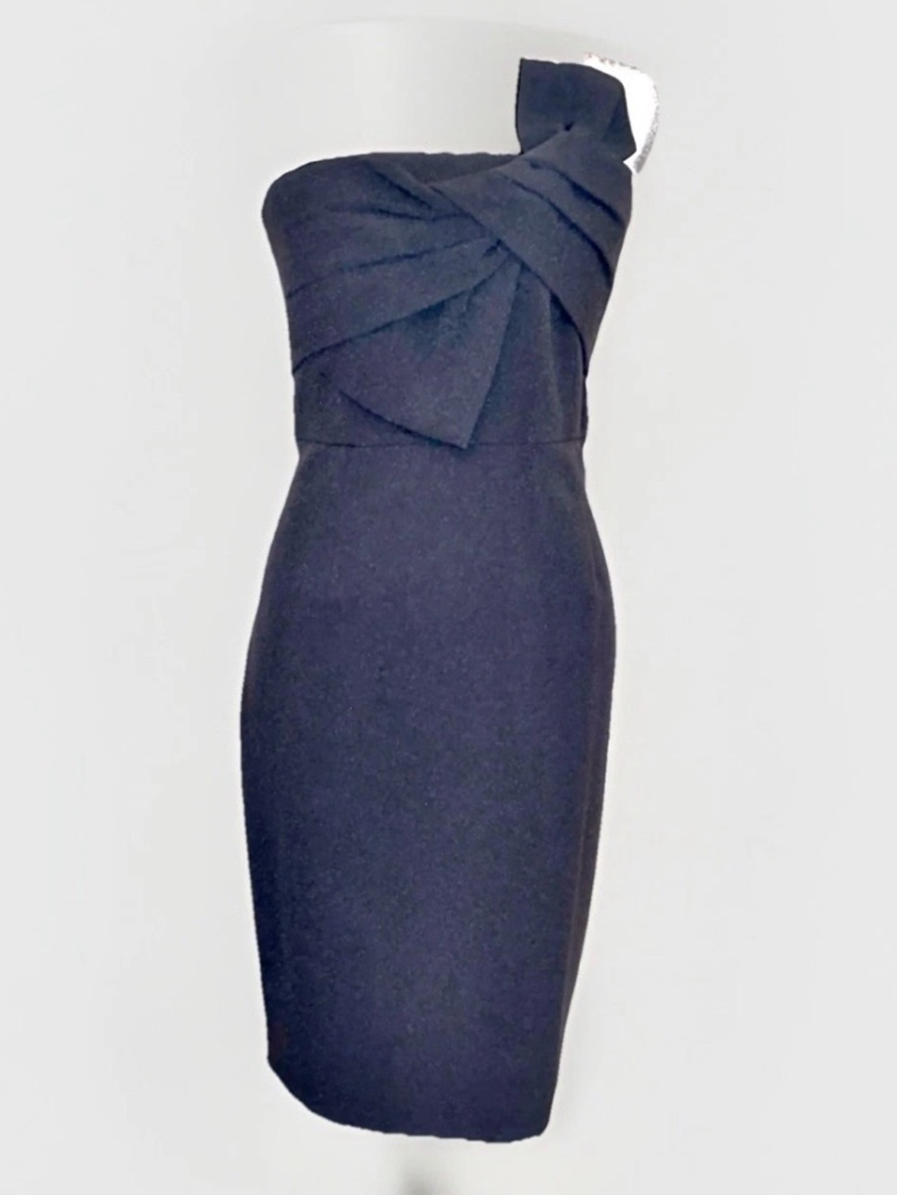 Chelsea28 Black Strapless Twisted Front Bow Crepe Cocktail Dress - Size 10